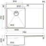 Мойка OMOIKIRI AKISAME 78-GM-L нерж.сталь/вороненая сталь 4973099